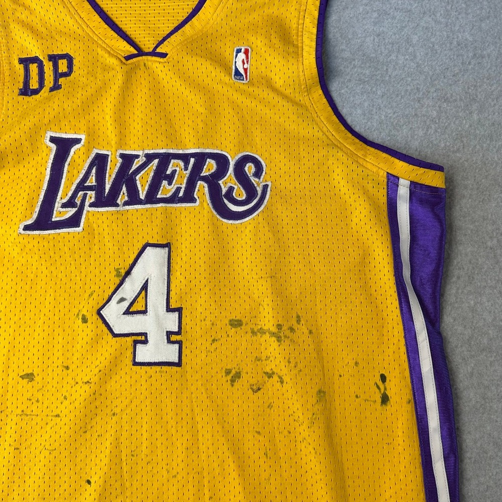 NBA Los Angeles Lakers‎ Luke Walton 4 Basketball Jersey Yellow Mesh Distressed